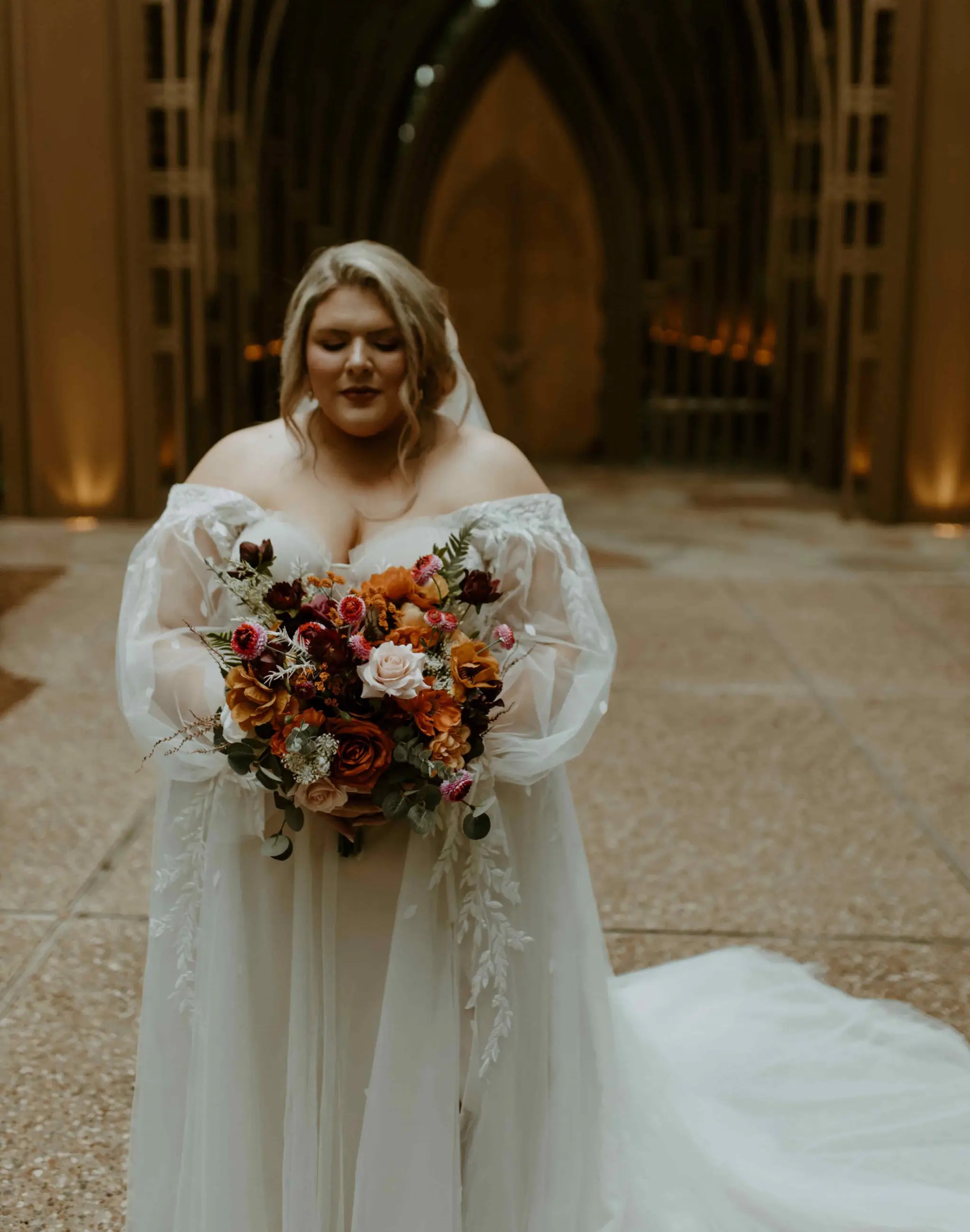 Model wearing a plus size dress