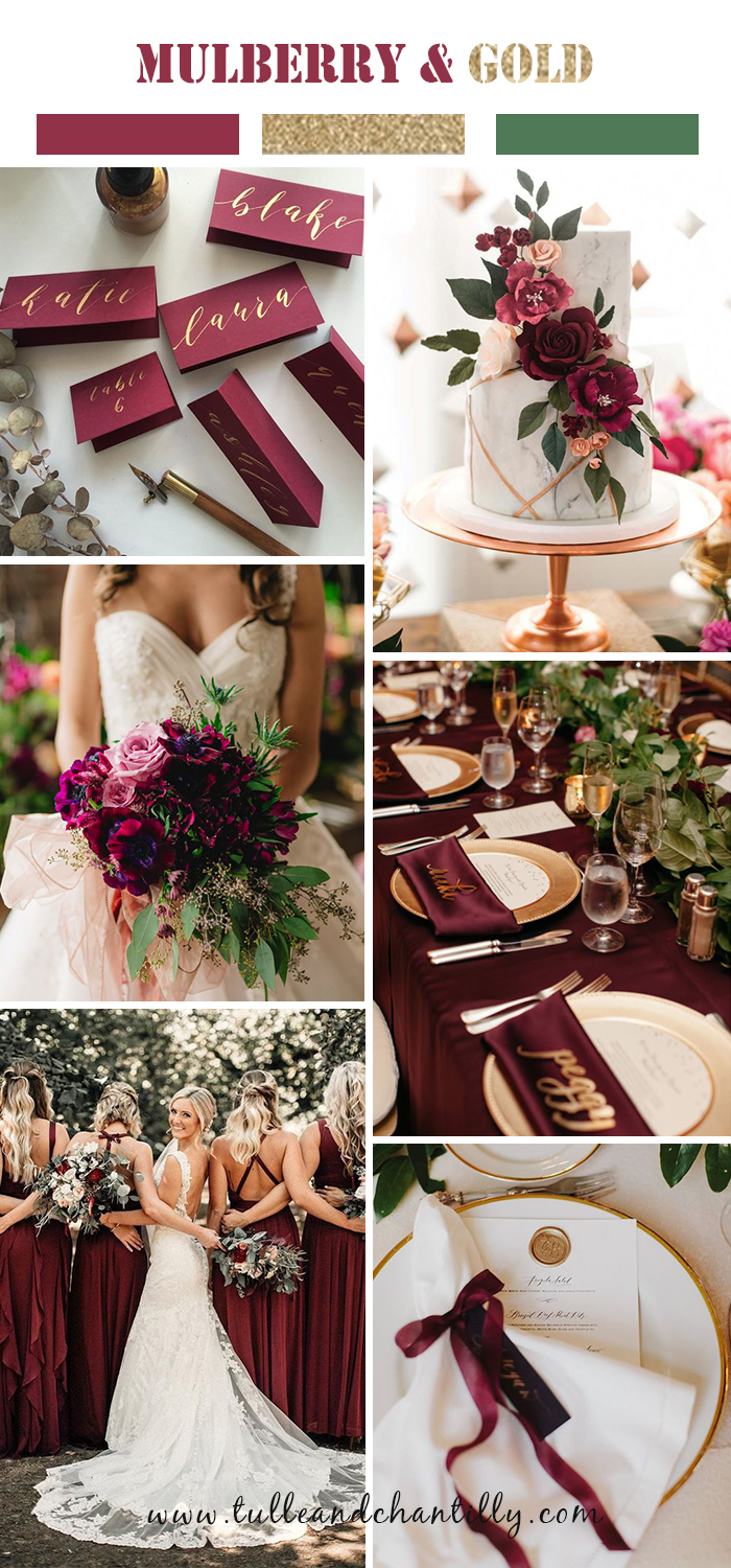 Burgundy, Canyon Rose, Dusty Rose wedding color inspiration with